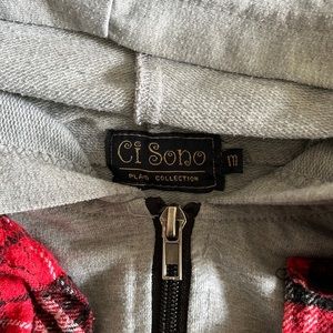 Red and black hooded flannel